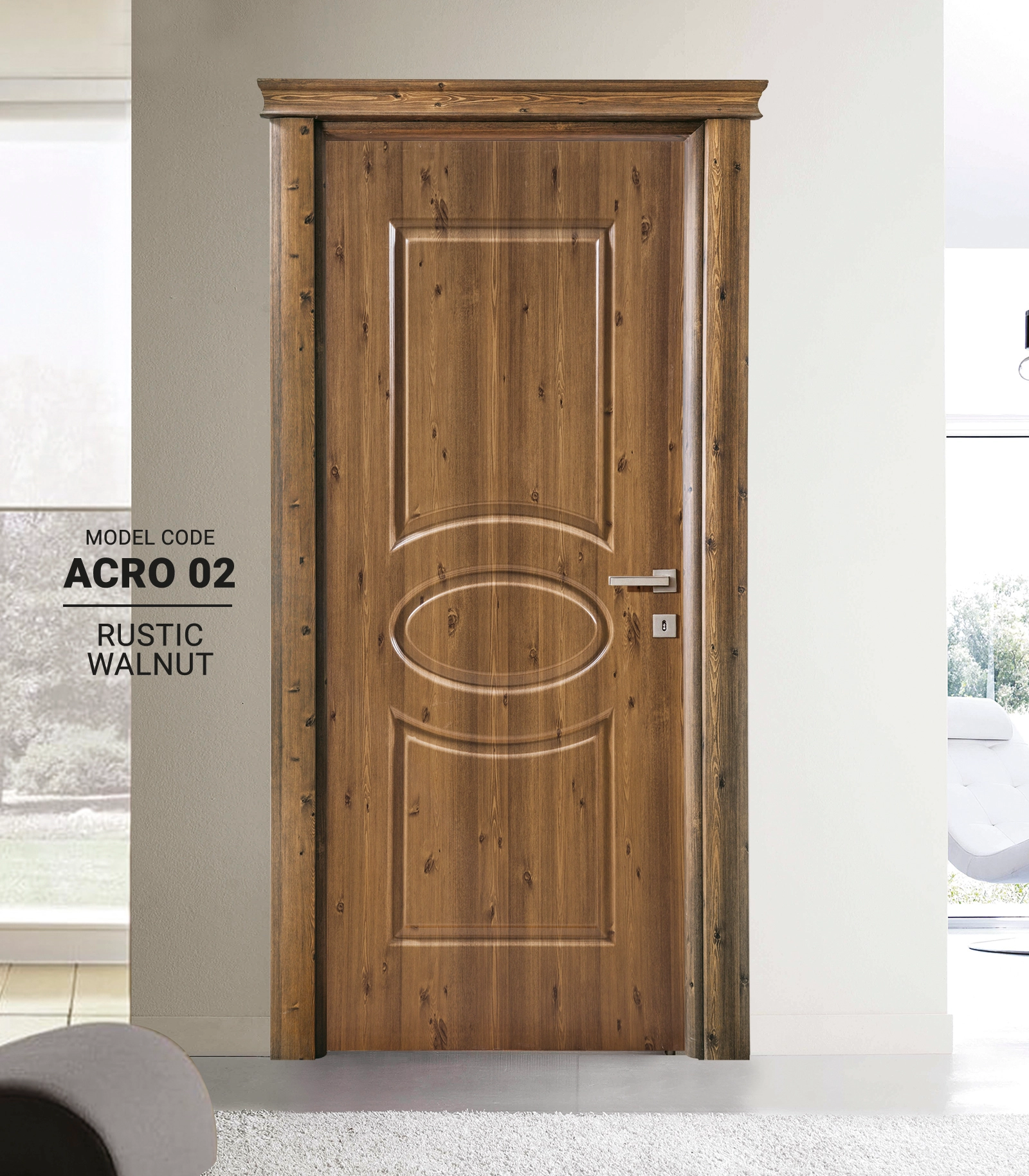 Rustic Walnut Acro Kapı - Selkan Mutfak